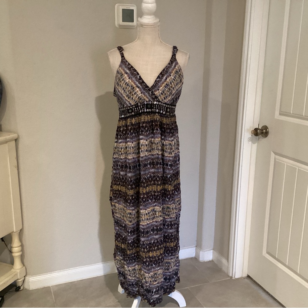Magic Purple and Brown Maxi Dress